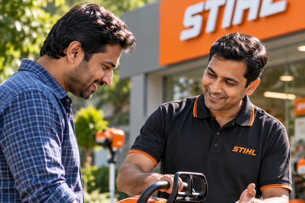 A man selling STIHL products 
